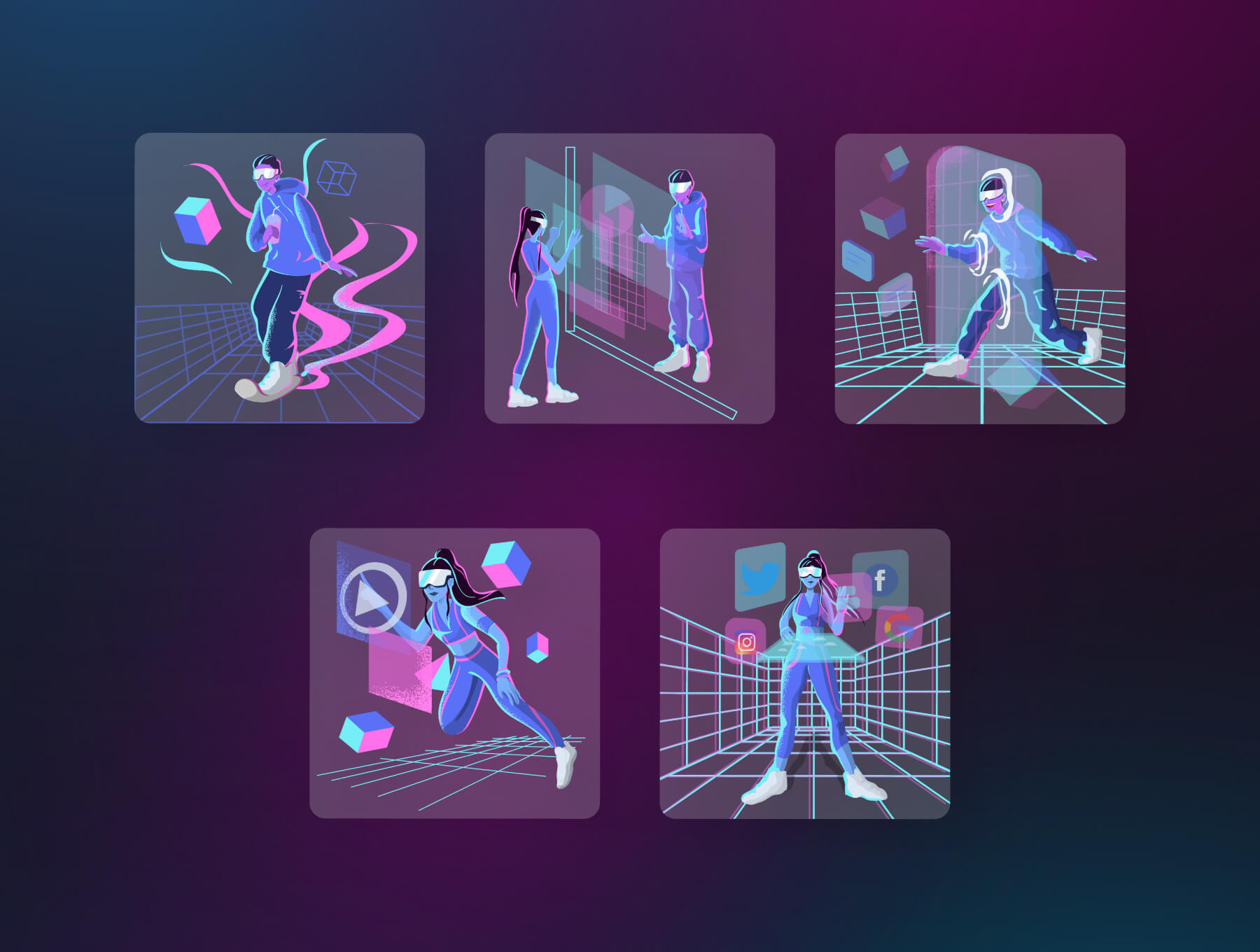 科技创意插图包素材模板下载Metaverse Illustration Pack插图4
