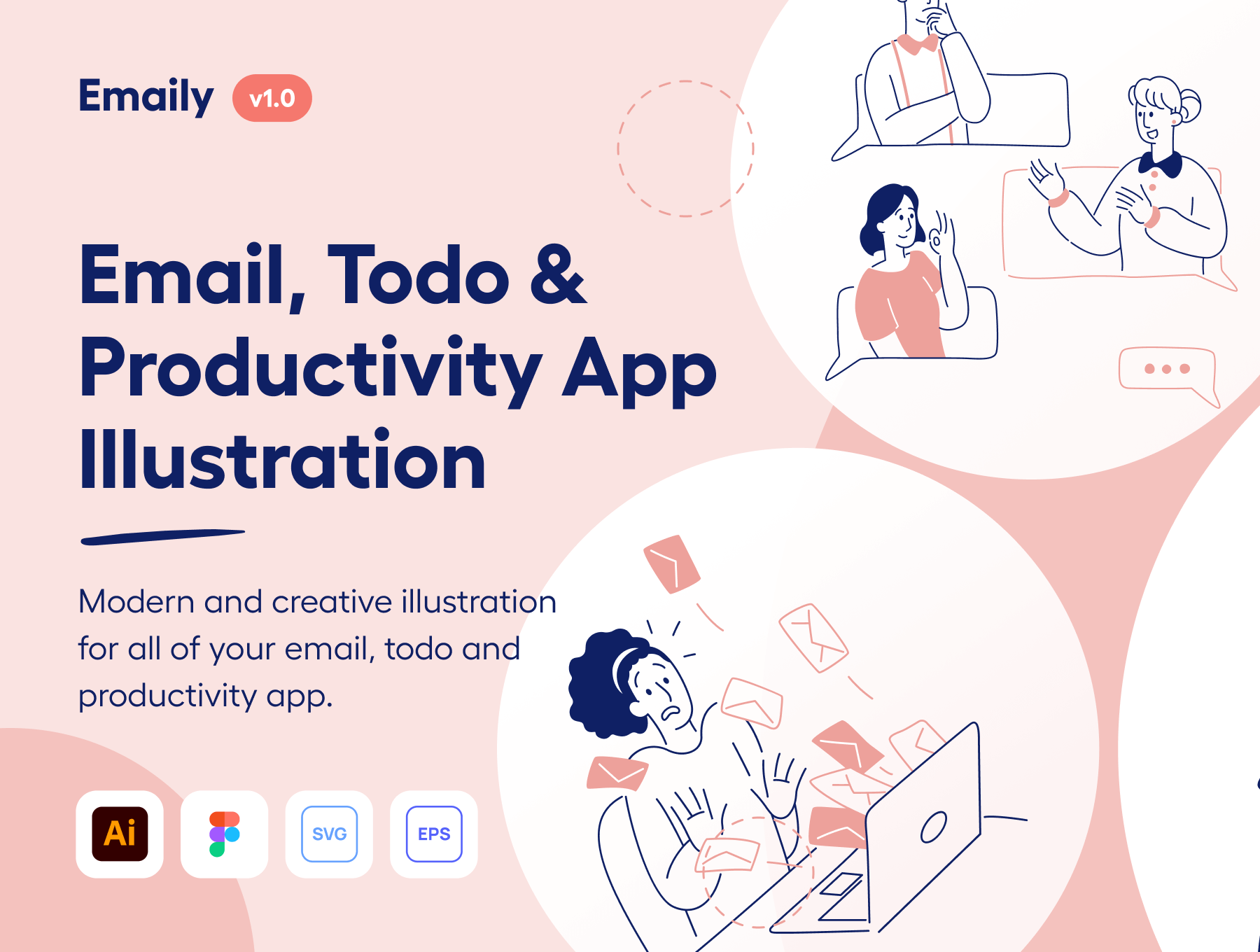 电子邮件-电子邮件相关创意插图素材模板下载maily – Email, Todo & Productivity Illustration插图