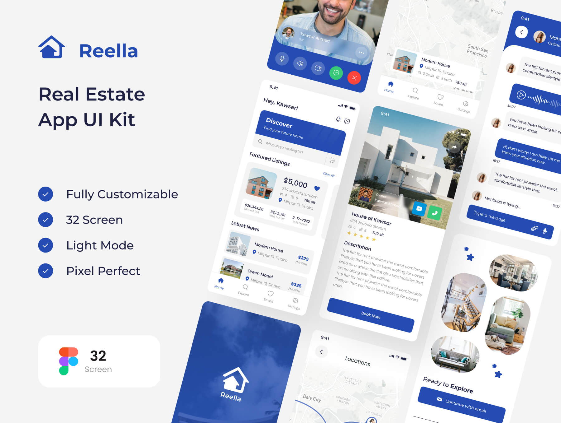 房地产应用UI套件Reella – Real Estate App UI Kit插图