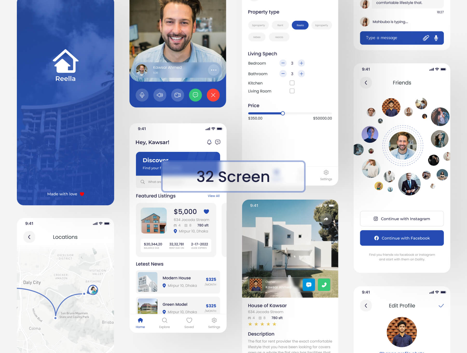 房地产应用UI套件Reella – Real Estate App UI Kit插图1