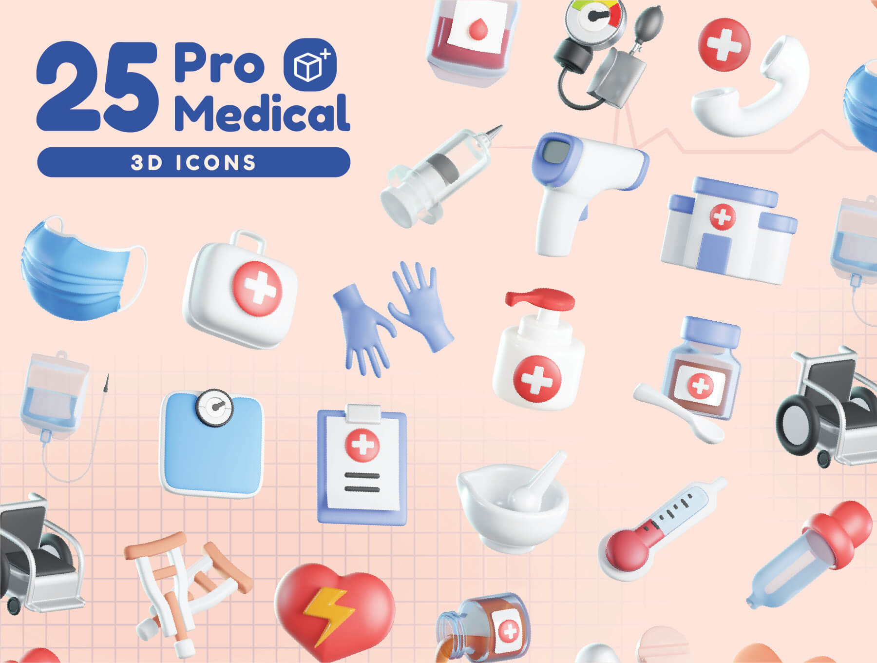 专业医疗3D图标医疗渲染效果图Pro Medical 3D Icons插图4