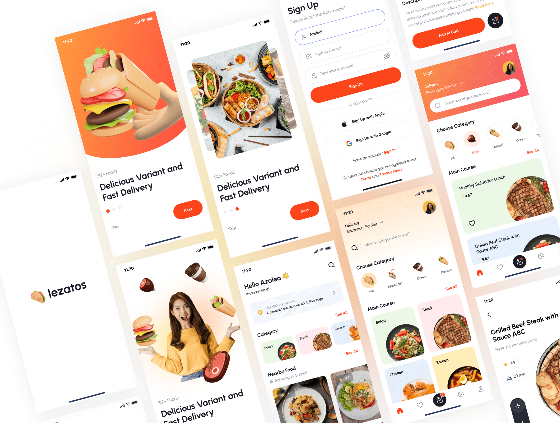 送餐应用程序素材模板下载Lezatos – Food Delivery Apps插图4