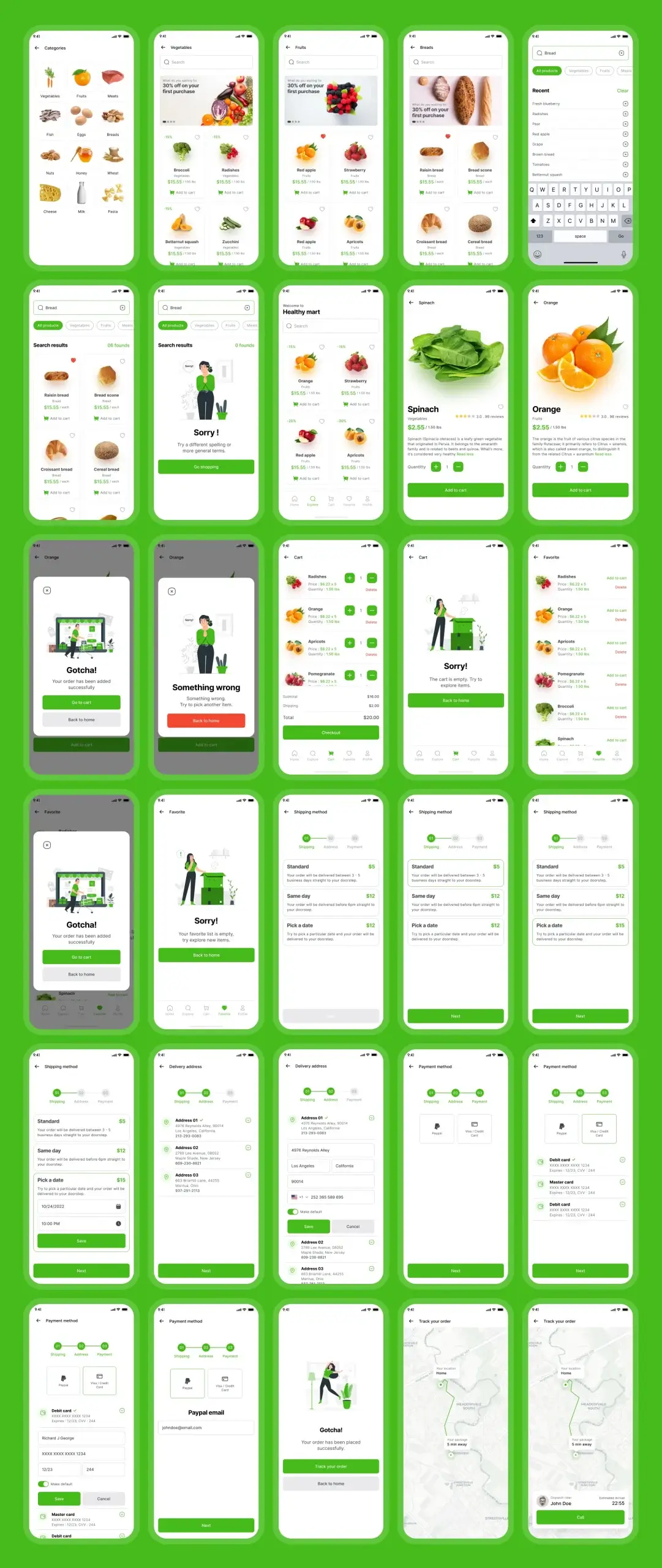 杂货店应用程序iOS Ui工具包素材模板下载Healthy Mart – Grocery App iOS Ui Kit插图8