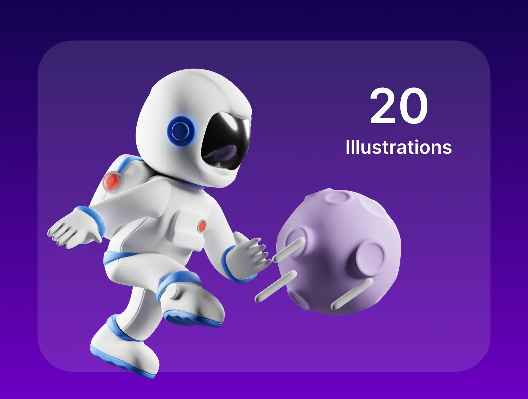 简约飞行员插图模板素材Astro 3D Illustration插图1