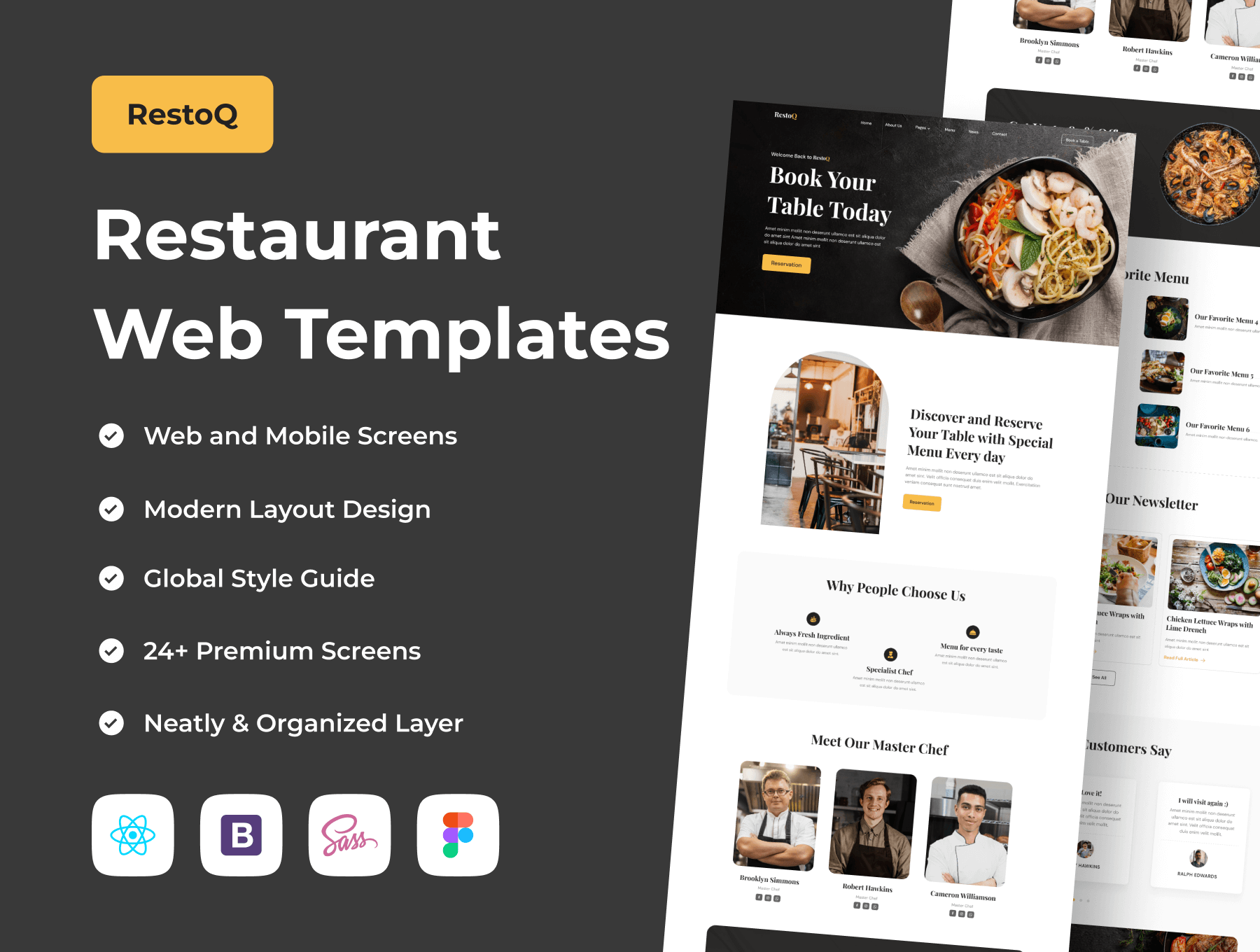 餐厅网络模板素材下载RestoQ – Restaurant Web Templates插图