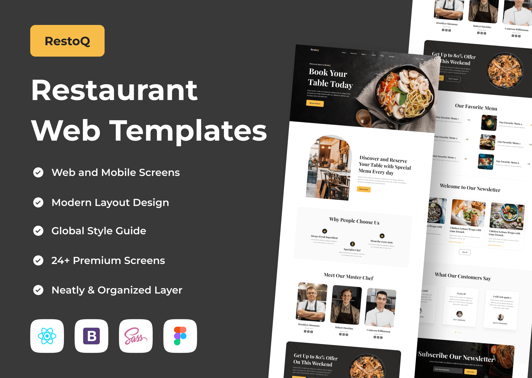 餐厅网络模板素材下载RestoQ – Restaurant Web Templates插图8