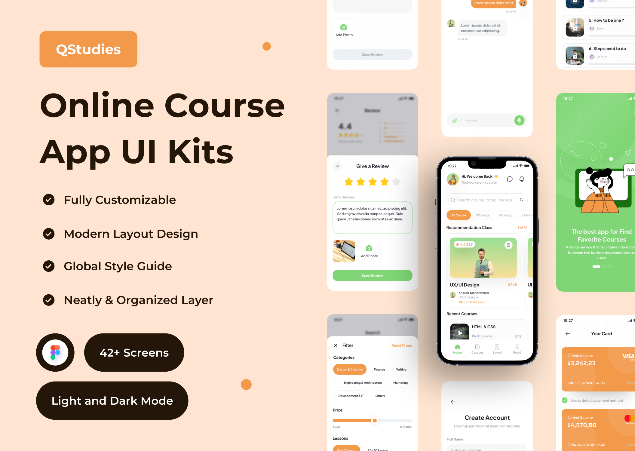 在线课程应用程序UI工具包Qstudies – Online Course App UI Kit插图8