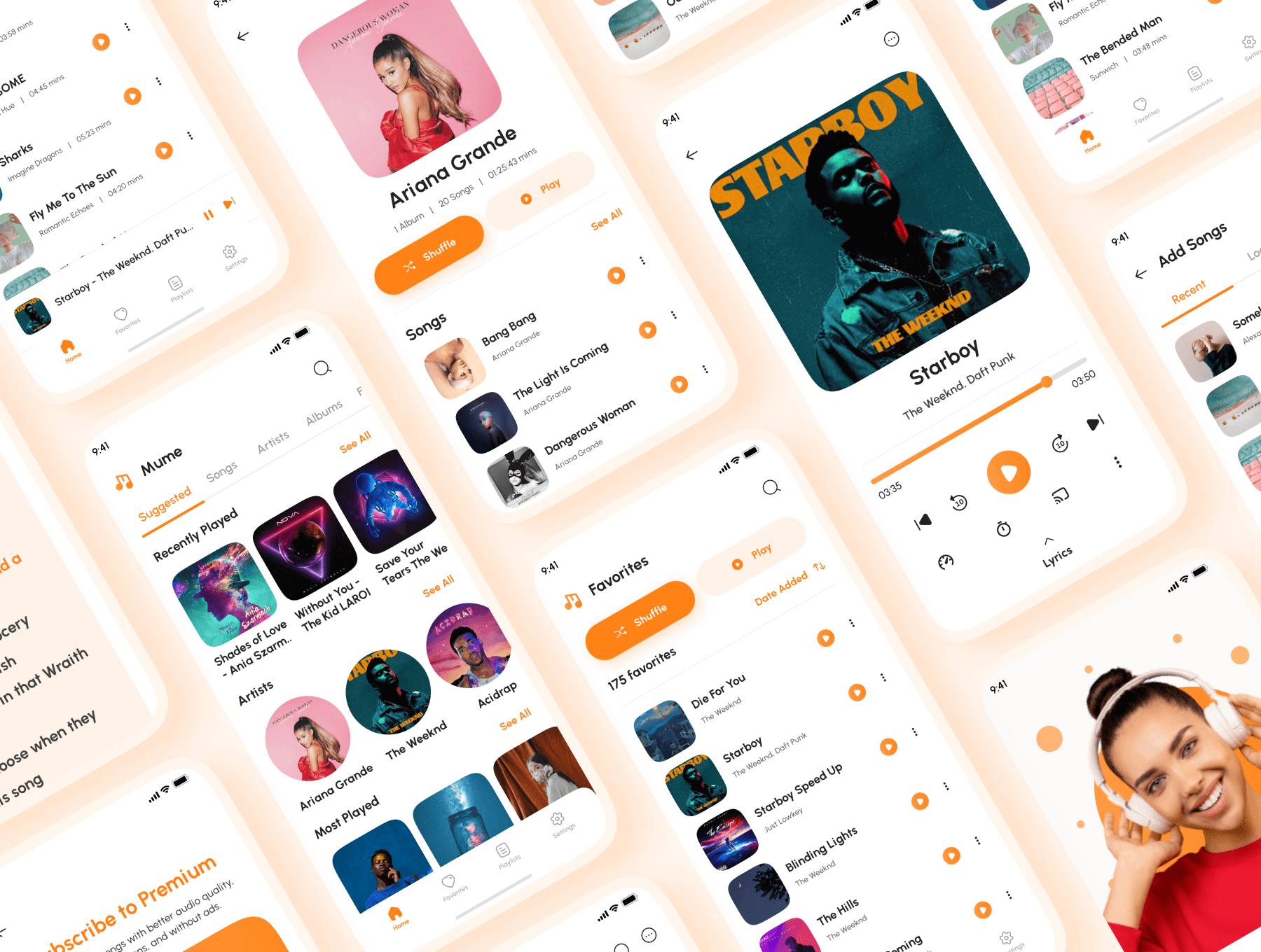 音乐播放器应用程序UI套件Mume – Music Player App UI Kit插图2