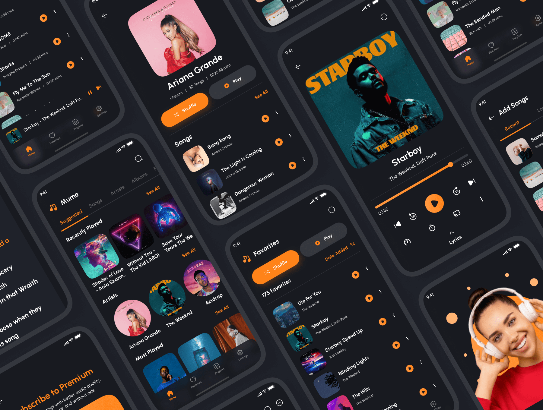 音乐播放器应用程序UI套件Mume – Music Player App UI Kit插图4