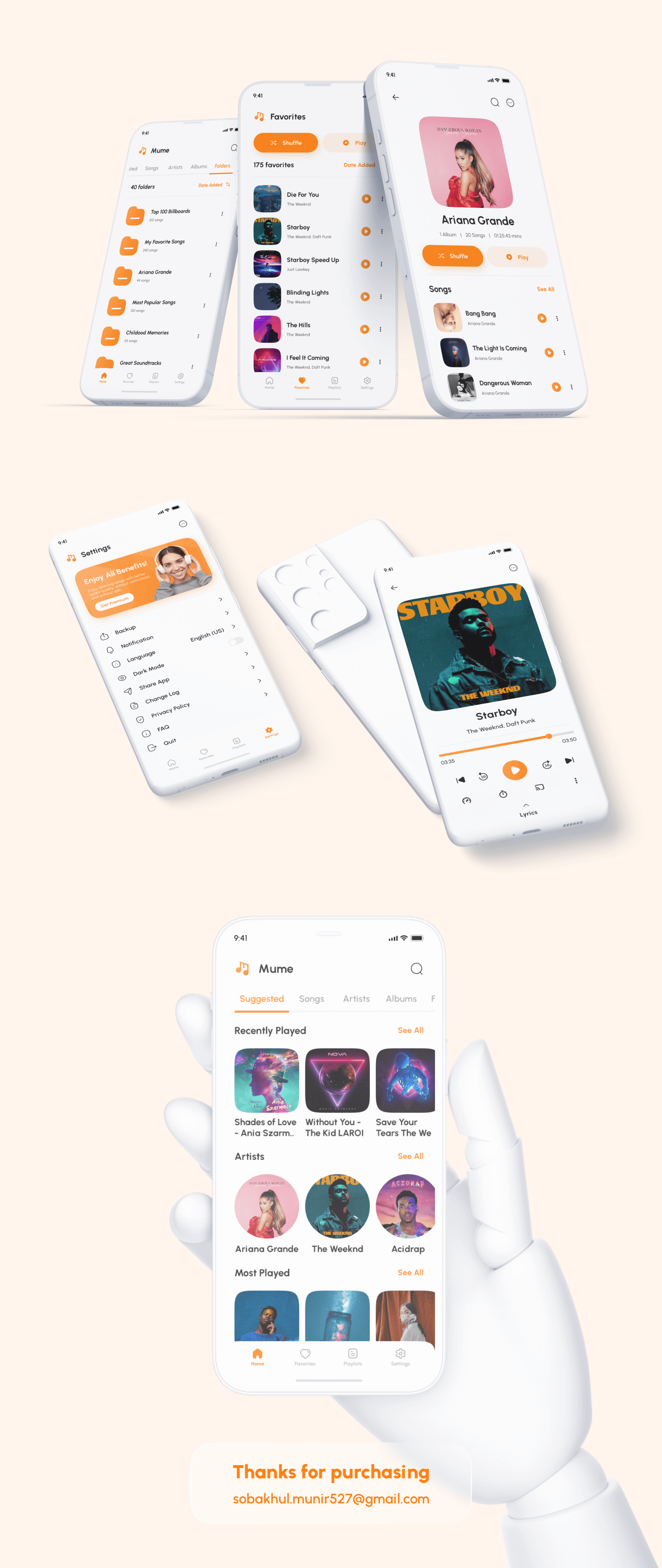 音乐播放器应用程序UI套件Mume – Music Player App UI Kit插图11