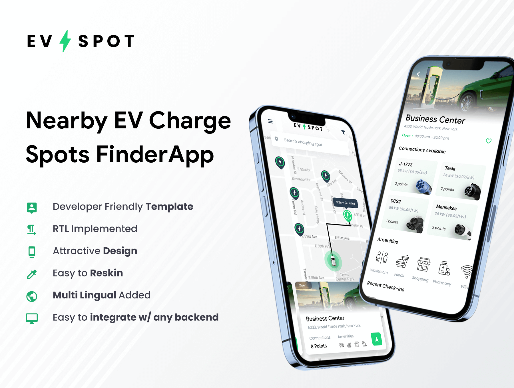 电动汽车充电站查找器应用程序电动汽车点EV Charging Station Finder App EV Spot插图