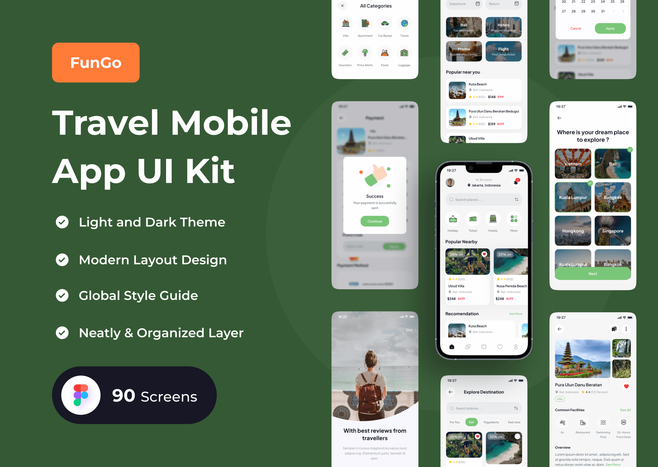 旅游手机应用UI套件模板素材下载FunGo – Travel Mobile App UI Kit插图8