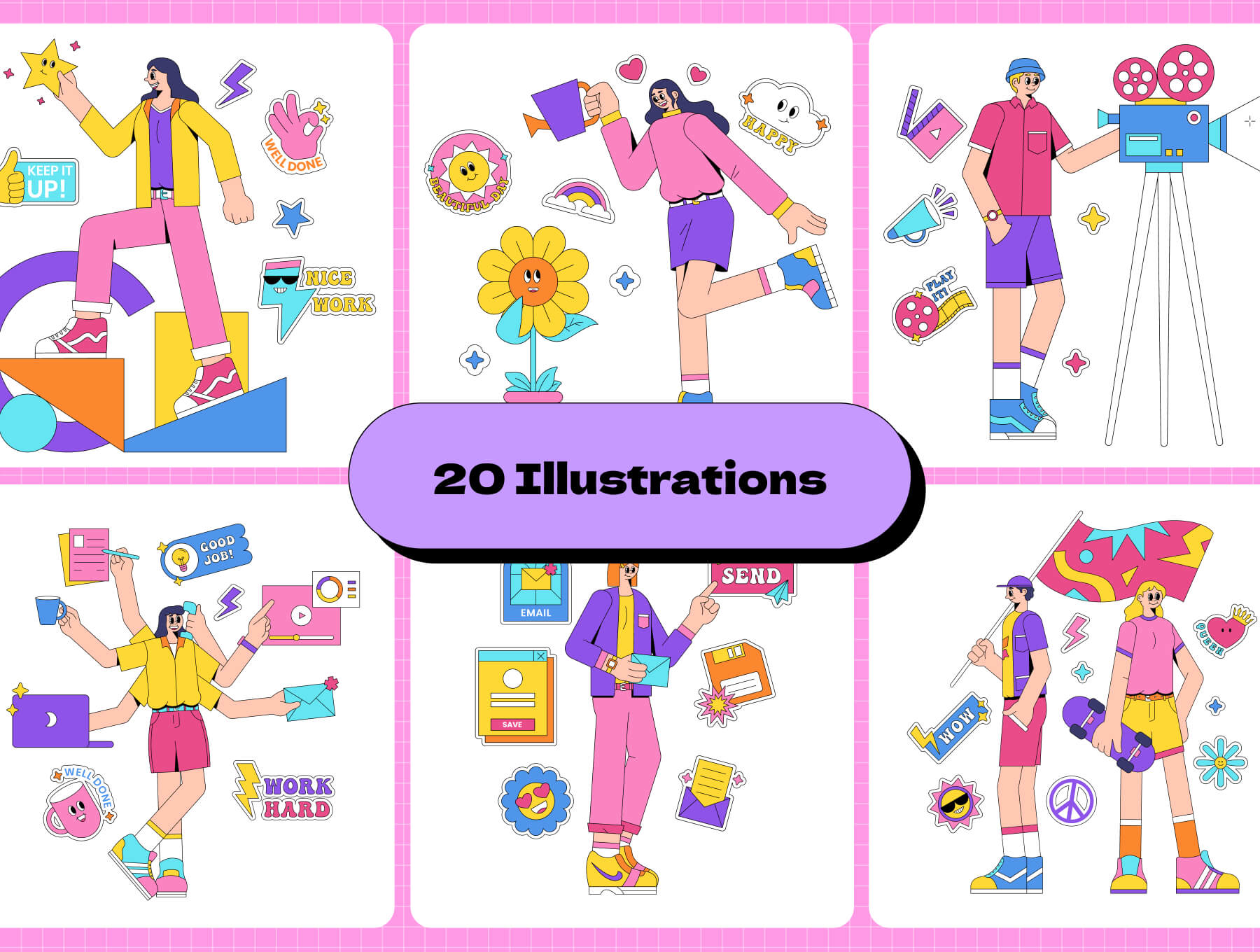 九十幅插图包素材扁平化插图素材模板Ninety Illustrations pack插图6