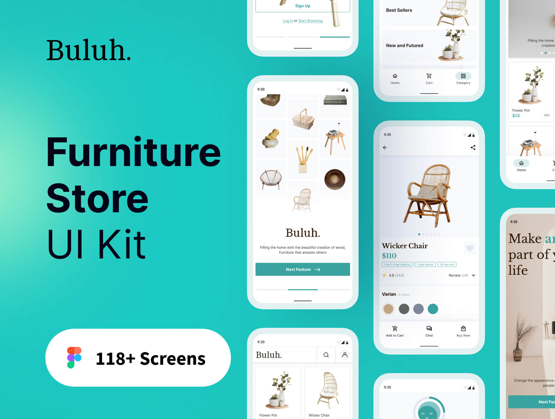 家具店移动应用UI套件Buluh – Furniture Shop Mobile App UI Kit插图
