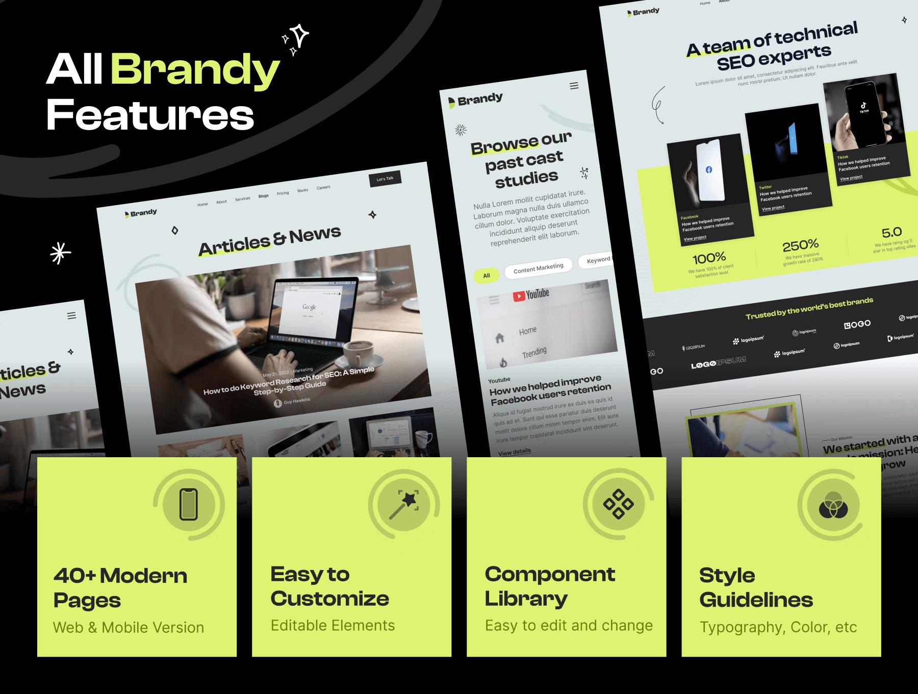 数字营销机构网站UI套件Brandy – Digital Marketing Agency Website UI Kit插图2