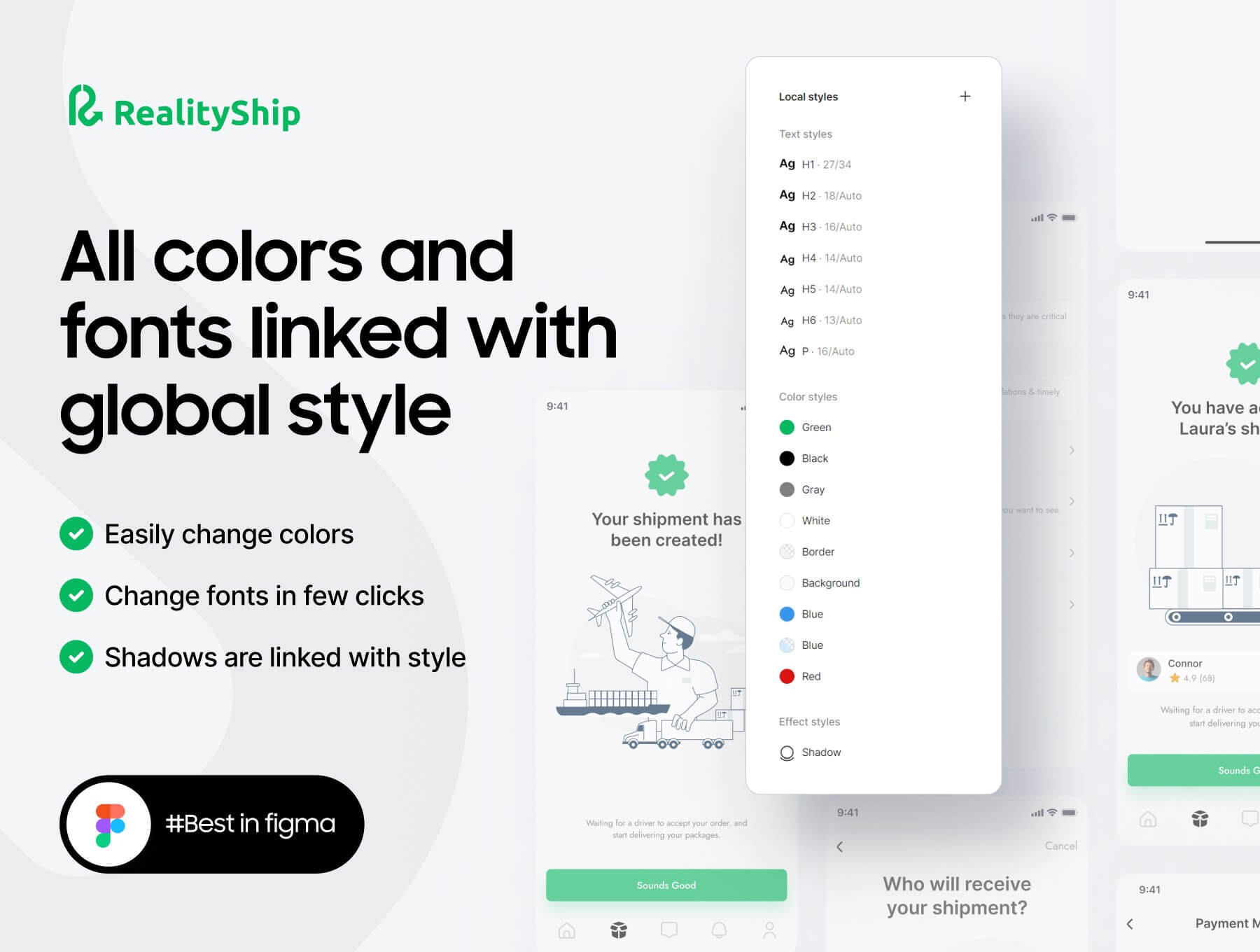 交通类管理应用模版素材RealityShip – delivery and shipping app UI kit Design插图3