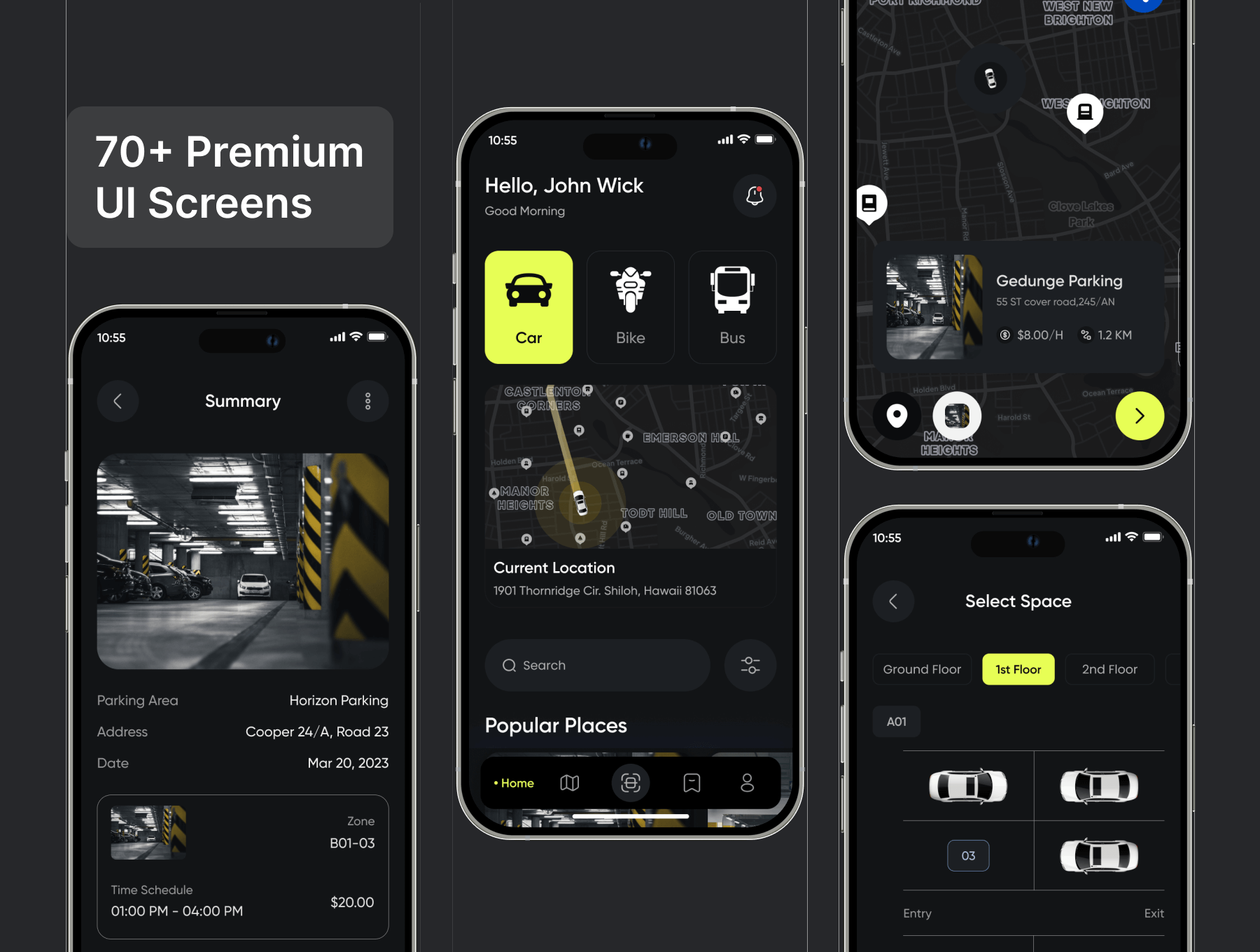 停车厂应用管理系统模版素材Filllo Parking Space Booking App UI Kit插图3
