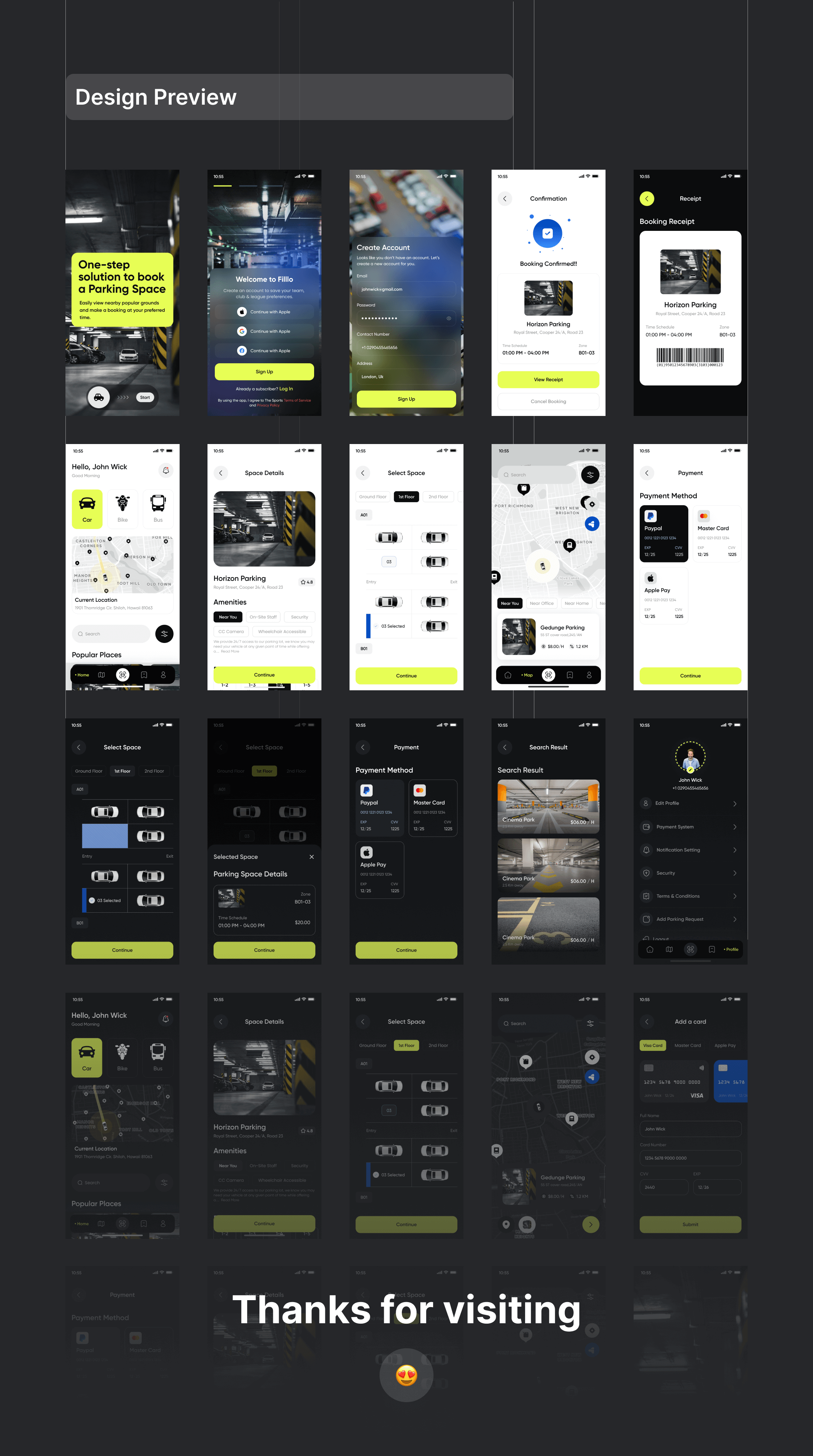 停车厂应用管理系统模版素材Filllo Parking Space Booking App UI Kit插图9