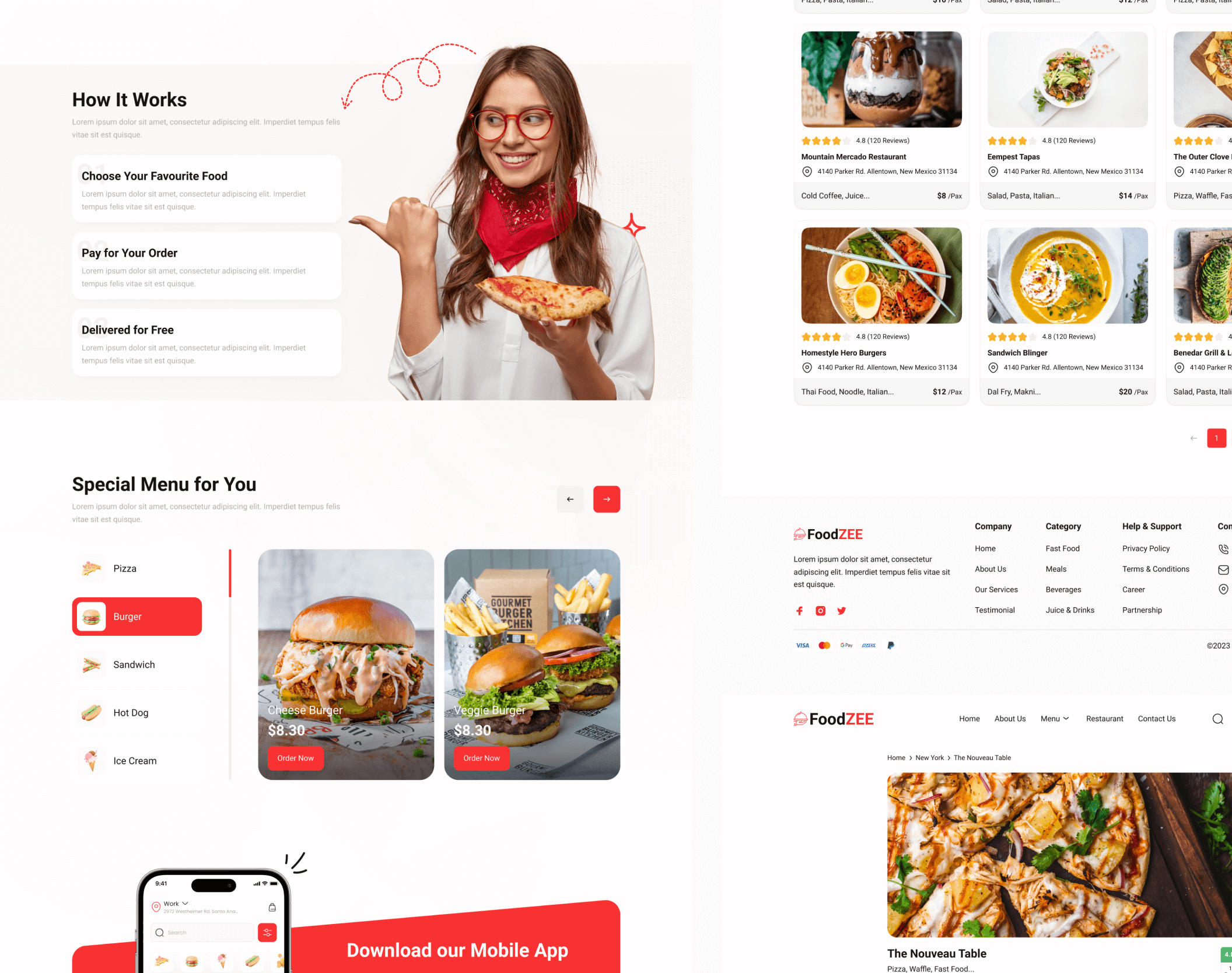 食物医疗模版素材在线网站素材下载Food Delivery Web UI Kit插图11