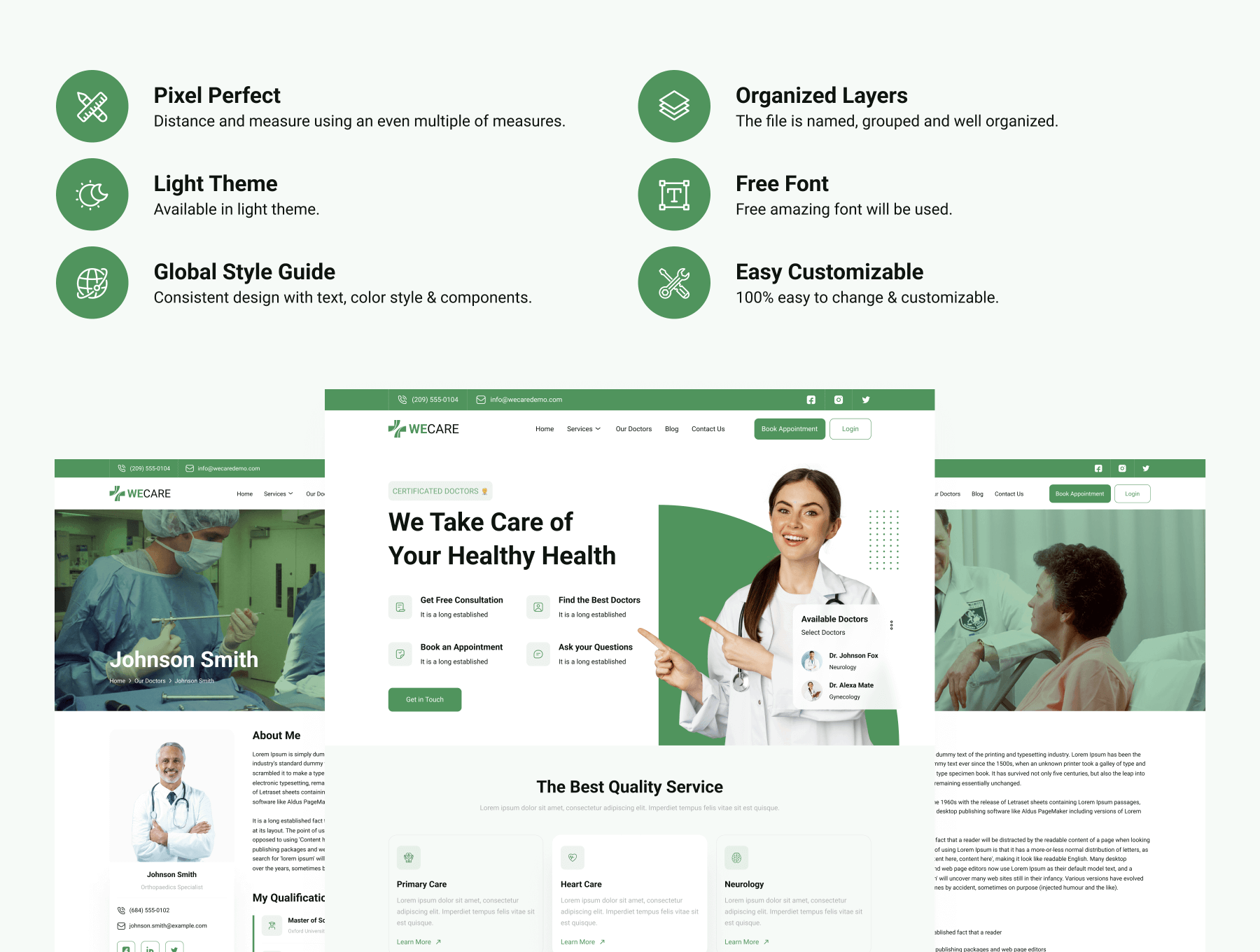 医疗健康管理应用类模版Healthcare Medical Web UI Kit插图1