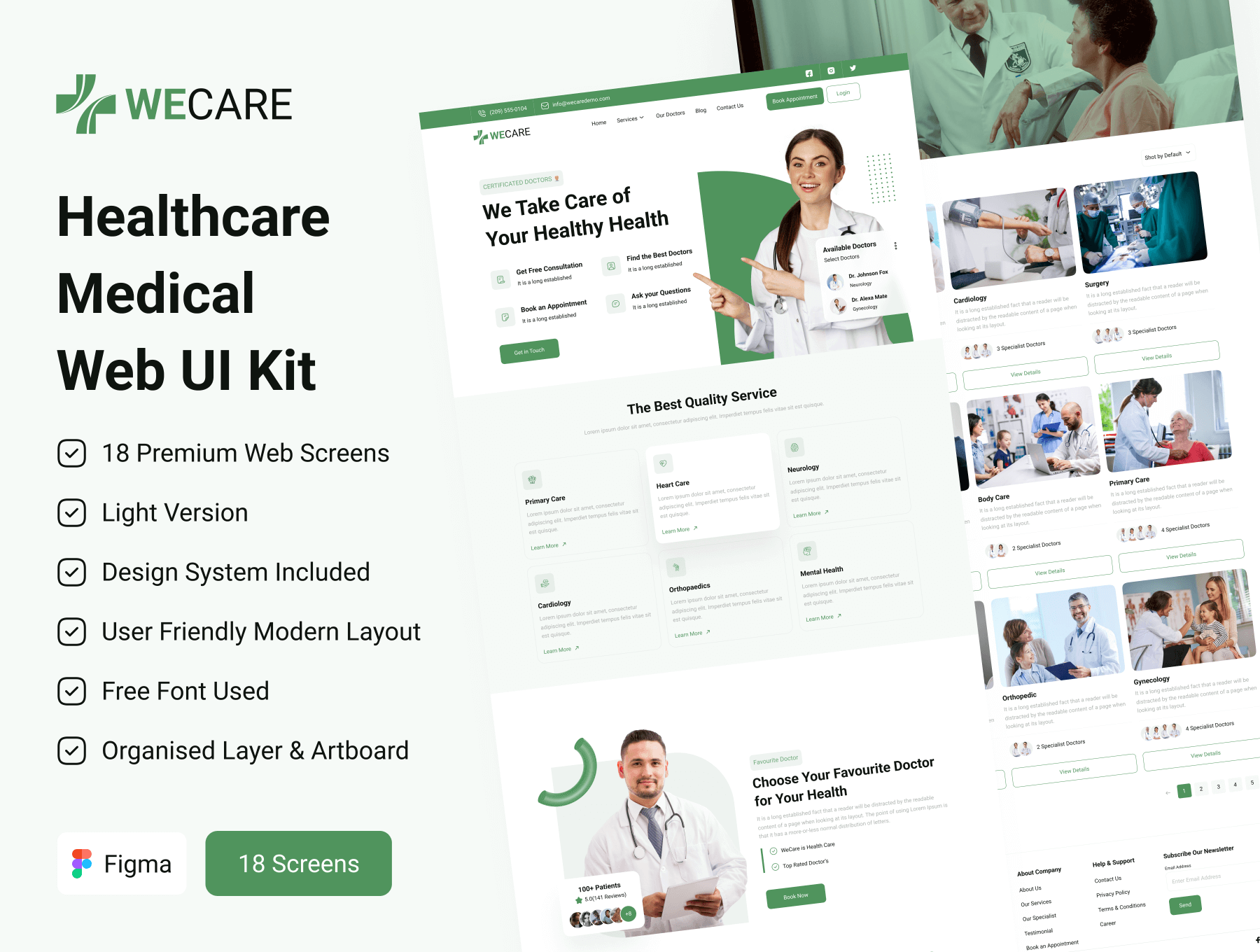 医疗健康管理应用类模版Healthcare Medical Web UI Kit插图