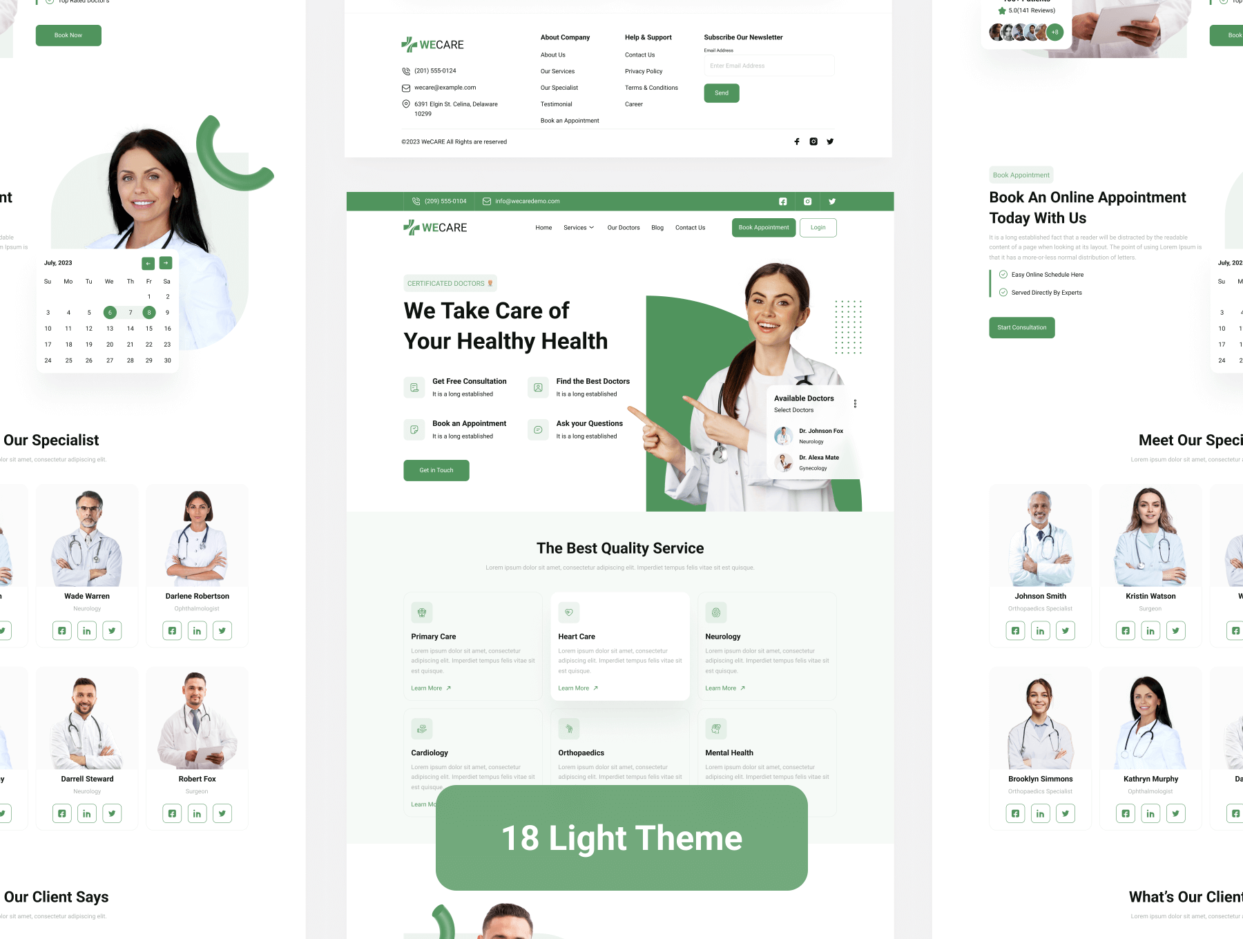 医疗健康管理应用类模版Healthcare Medical Web UI Kit插图4