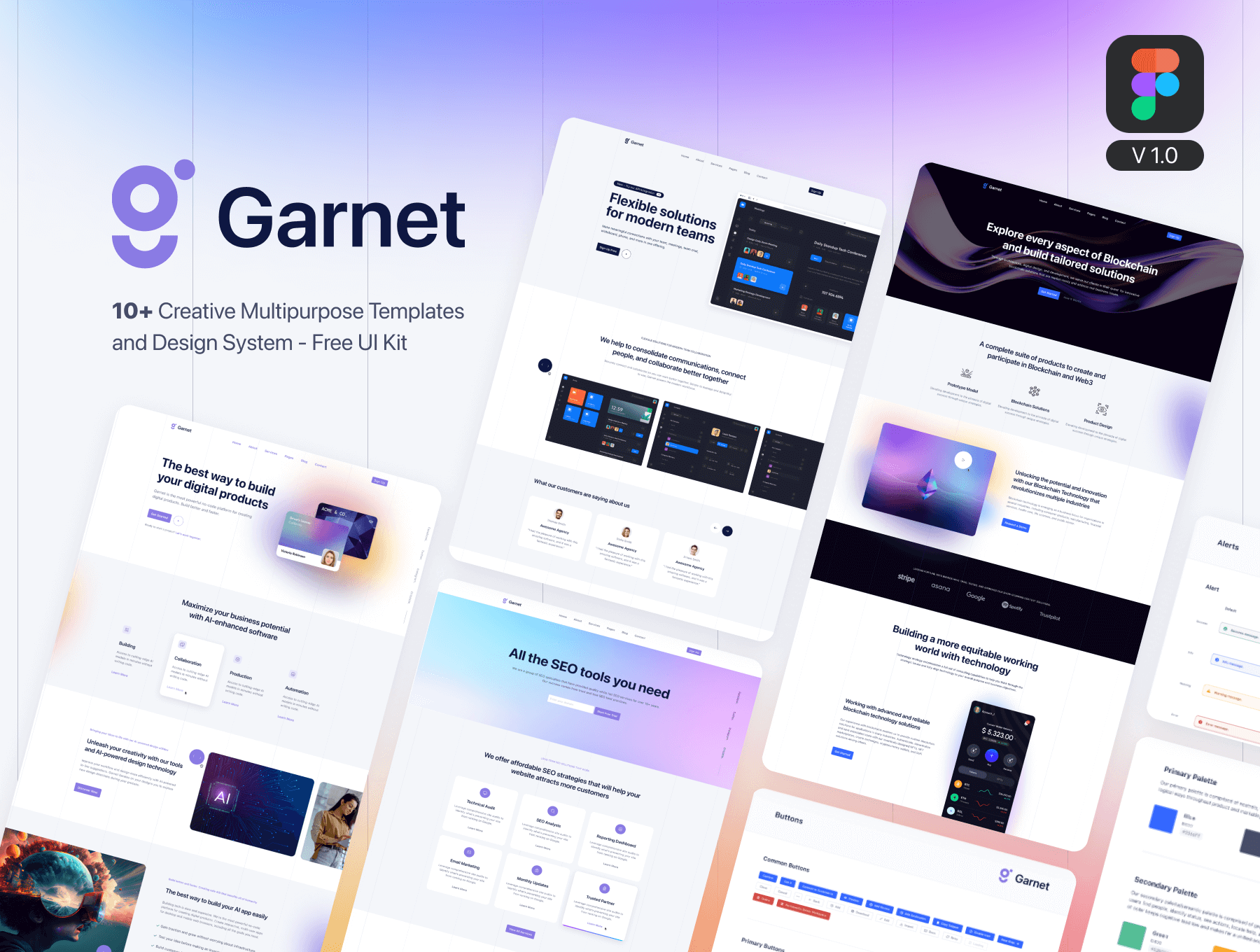 创意类模版素材下载素材Garnet – Creative Figma Template and UI Kit V1.0插图