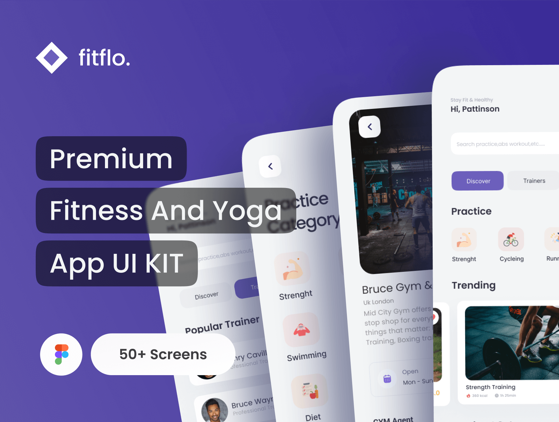 健身应用程序 UI 套件fitflo – Fitness App UI Kit插图