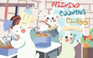 美食烹饪场景插画设计素材下载Cooking Class – Vector Illustration