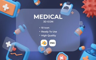 医疗3D插图集3D资产Medical 3D Illustration set