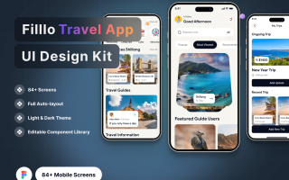 精致旅游应用UI设计套件模板素材下载Filllo Travel App UI Design Kit