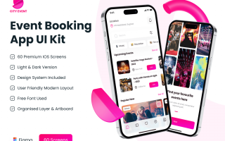 活动预订应用程序UI套件Event Booking App UI Kit