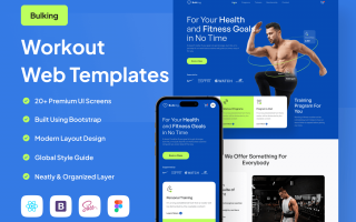 体育锻炼健康锻炼Web模板素材Bulking – Workout Web Templates
