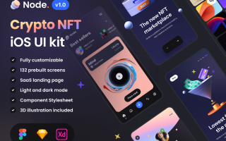 艺术类加密作品集模板素材Node – Crypto NFT iOS UI Kit
