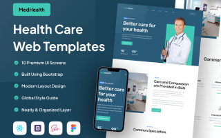 在线医疗保健网络模板模板素材MedHealth – Health Care Web Templates