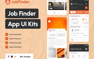求职者应用程序UI工具包Jobby – Job Finder App UI Kit