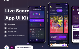 球赛应用程序UI工具包模板素材Filllo Live Score App UI Kit