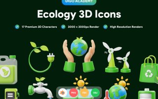 生态3D图标合集模板Ecology 3D Icon