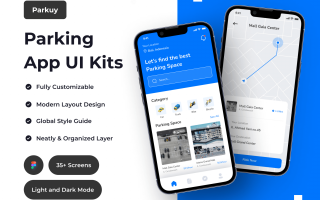 停车应用程序UI套件-UI8上的UI套件Parkuy – Parking App UI Kit — UI Kits on UI8