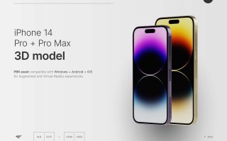 iPhone 14 Pro和Pro Max 3D模型iPhone 14 Pro and Pro Max 3D model for Augmented Reality