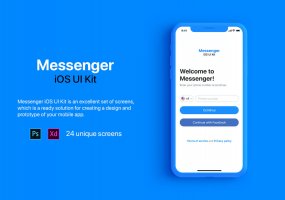 一款国外通讯行业Messenger iOS风格 UI