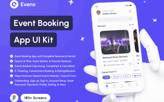 活动预订应用程序UI套件Eveno – Event Booking App UI Kit