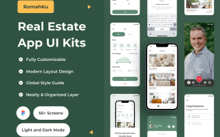 房地产应用UI套件模板素材Romahku – Real Estate App UI Kit