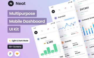 多用途移动UI套件Neat – Multipurpose Mobile Dasboard UI Kit