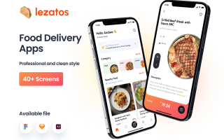 送餐应用程序素材模板下载Lezatos – Food Delivery Apps