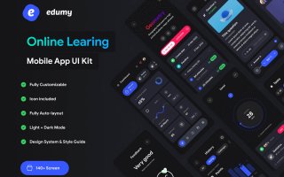 在线学习手机应用UI套件Edumy – Online Learning Mobile App UI Kit