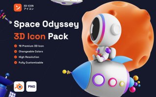 太空漫游3D图标包Space Odyssey 3D Icon Pack