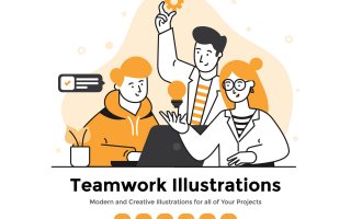团队合作插图集模板素材下载Teamwork Illustration Set