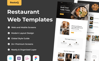 餐厅网络模板素材下载RestoQ – Restaurant Web Templates