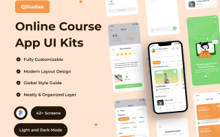 在线课程应用程序UI工具包Qstudies – Online Course App UI Kit